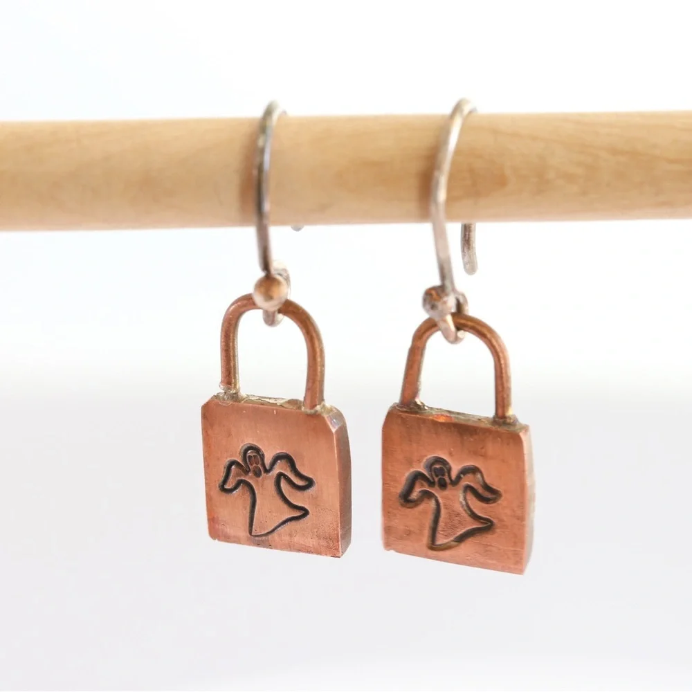 Spooky Ghost Earrings 👻 Copper & Sterling Silver Handmade Fun”